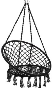 Czarny fotel wiszący COLUMBIA z czarnym stojakiem