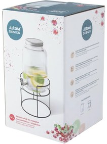 Altom Szklany dozownik do napojów ze stojakiem 4 l