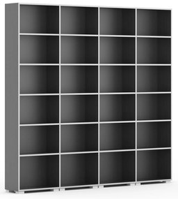 Biblioteka SILVER LINE, 4 kolumny, 2230 x 2400 x 400 mm, grafit