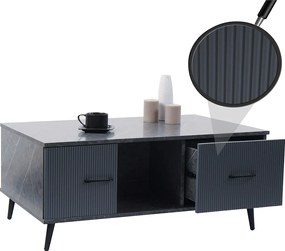 Stolik kawowy MCW-N89, marmurowy wygląd szary