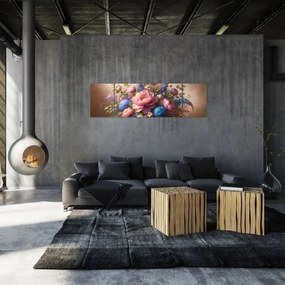 Obraz - Stół pełen kwiatów (170x50 cm)