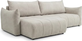 Narożnik Flo, z funkcją spania, do salonu, tkanina Poso, beż (100)