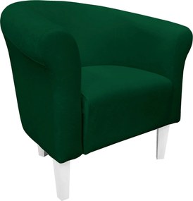 Fotel Milo tkanina Mikrofaza stylowy fotel do salonu i sypialni : Kolor nogi - Biała, Kolor tkaniny - 9 MIKROFAZA, Wysokość nogi - 20 cm