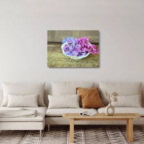 Obraz na szkle - dekoracja z lawendą (70x50 cm)