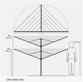 Ogrodowa suszarka na pranie Lift-O-Matic 50m – Brabantia