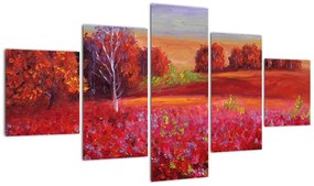 Obraz czerwonego krajobrazu (125x70 cm)