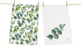 Zestaw 2 bawełnianych ręczników kuchennych Butter Kings Floating Eucalyptus, 50x70 cm