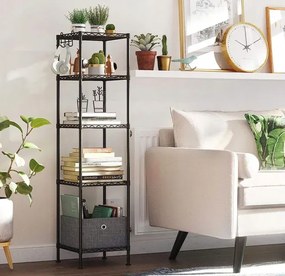 Czarny metalowy regał w stylu loft M8-P67