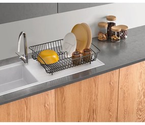 Czarny ociekacz ze stali nierdzewnej Metaltex Rectangular Lava