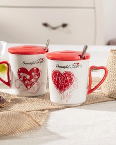 Zestaw kubków Beautiful Love I z przykrywką 350ml