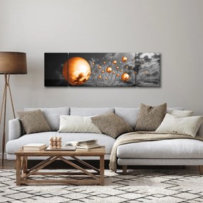Obraz pomarańczowych abstrakcyjnych kul (170x50 cm)
