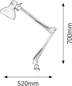 Rabalux 4214 lampa z klipsem na biurko Arno, biały
