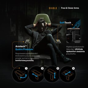 Fotel gamingowy Diablo X.Eye Prime, Normal Size, Gothic Green