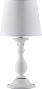 Lucca Shabby white wooden table lamp, 1 light, with lampshade dm.20 H.39 Ø20 BL271-LT-BCO