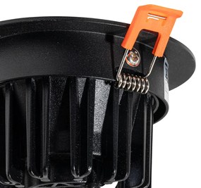 Wpuszczany reflektor czarny 9,5 cm z wbudowanym LED 1300lm z możliwością ściemniania IP65 - Gaius Nowoczesny Oswietlenie wewnetrzne