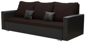 Kanapa sofa 3 os z funkcją spania EKO Ciemny brąz/Czarny