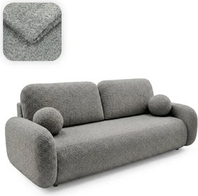 Sofa VIDI Rozkładana Dwuosobowa Ciemnoszara Boucle Nowoczesna