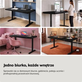 Biurko elektryczne z regulacją wysokości Ellis 140x70 cm, kolor czarny