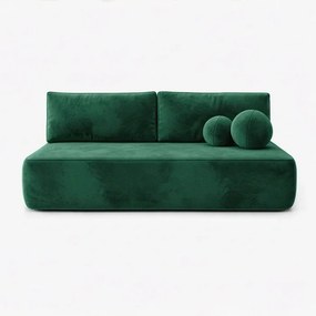 Sofa z Funkcją Spania ARVETO Zielona Welurowa Nowoczesna