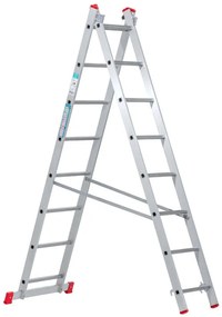 Dwuczęściowa drabina aluminiowa HOBBY, 2x8 szczebli , 3,38 m