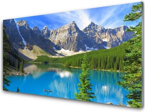 Szkło do Kuchni na Ścianę Leśne Jezioro u Stóp Gór