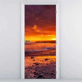 Fototapeta na drzwi - Zachód Słońca nad morzem (95x205cm)