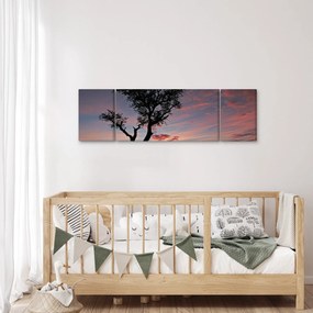 Obraz - Drzewo i czerwonawe odcienie (170x50 cm)
