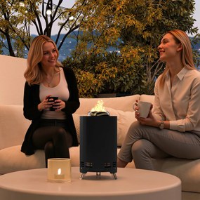 Outsunny Bezdymna miska ogniowa Ø16x25cm ze stali nierdzewnej z szufelką Czarna