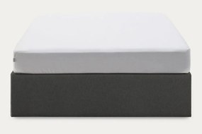 Czarne tapicerowane łóżko dwuosobowe ze schowkiem/bez zagłówka 140x190 cm Matters – Kave Home