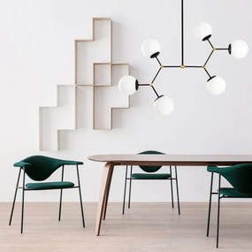 Czarna lampa wisząca ze szklanym kloszem Damar – Opviq lights