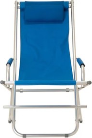 Krzesło składane, aluminium, niebieskie