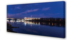 Obraz drukowany na płótnie Most i Stadion Narodowy Nocą