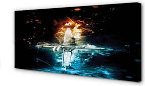 Zdjęcie na płótnie Miecz w Kolorowych Dymach