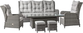 Zestaw mebli ogrodowych jadalnianych Verdi z sofą i fotelami