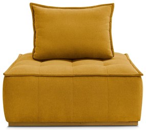 Musztardowy fotel z tkaniny szenilowej Elisa – Bobochic Paris