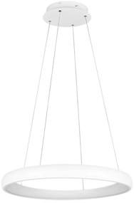 Biała lampa wisząca LED ze ściemniaczem i metalowym kloszem ø 75 cm Cardona – Trio