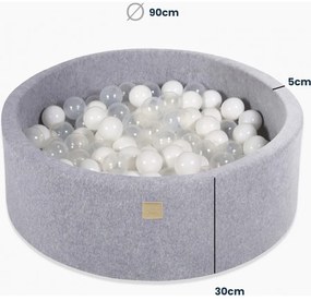 Aesthetic piankowy zestaw do zabawy z suchym basenem 90x30cm, plac zabaw dla dziecka, 4 elementy, sztruksowy, brązowy, bez piłek - meowbaby®