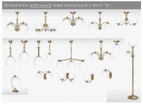 Lampa podłogowa antyczny mosiądz z kulami QV-P2