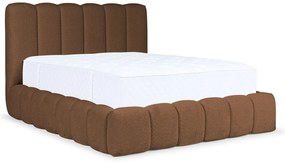 Brązowe łóżko tapicerowane z pojemnikiem 5 rozmiarów W7-N13