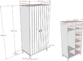 Beżowa szafa dziecięca 99x196x58 cm Sezane – Vipack