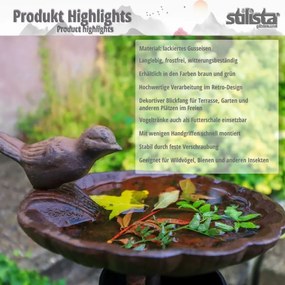 STILISTA Poidło żeliwne dla ptaków 45 x 29 cm, antyczny brąz