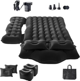 Materac Nadmuchiwany, SucceBuy Nadmuchiwany Materac Samochodowy Kocyk do Spania dla Tylnego Siedzenia Czarny