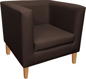 Fotel Monaco tkanina Eko-skóra : Kolor nogi - Drewno, Kolor tkaniny - EKO-SKÓRA - 19D, Wysokość nogi - 15 cm