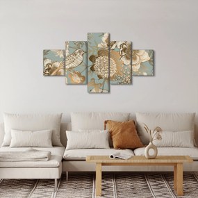 Obraz - Ogród z ptakiem (125x70 cm)
