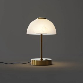 Designerska lampa stołowa złota z opalowym szkłem z możliwością ściemniania LED - Joya
