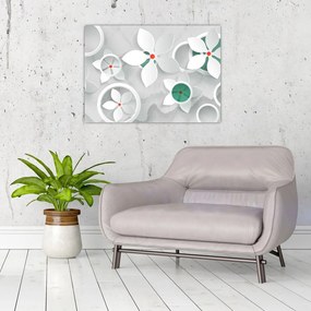 Obraz na szkle kwiatowej abstrakcji (70x50 cm)