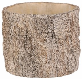 Osłonka na kwiaty imitująca korę drzewa, 21 x 21 x 17 cm, beton, 21 cm