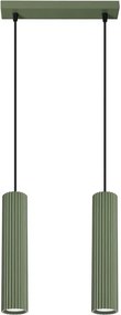 Karbowana podwójna wisząca lampa oliwkowa - D297 K3-W66