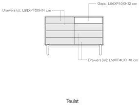 Ciemnoszara niska komoda 120x90 cm Corvo – Teulat