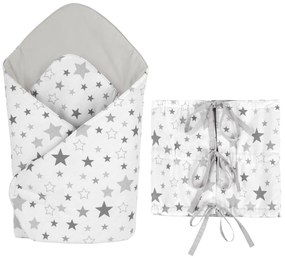Owijka dziecięca Bellatex Stars szara, 75 x 75 cm